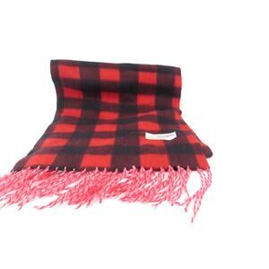 Cashmere Scarf Royal Rossi Red & Black Fringed 100%60" X 12” Inner Mongolia